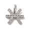 Brass Micro Pave Cubic Zirconia Charms, Constellation Charms, with Jump Ring, Cadmium Free & Lead Free, Pisces, 10x11.5x1.5mm, Hole: 3.5mm
