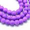Baking Paint Glass Round Bead Strands, Medium Orchid, 6.5mm, Hole: 1.5mm, about 135~140pcs/strand, 31.8 inch