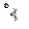 G23 Titanium with Clear Cubic Zirconia Internally Threaded Labrets, Moon, Stainless Steel Color, 8mm, Pin: 1.2mm
