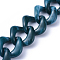 Handmade Acrylic Curb Chains, Twisted Chain, Imitation Gemstone Style, for Jewelry Making, Teal, Link: 23.5x23.5x4mm, 39.37 inch(1m)/strand