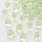 Transparent Acrylic Beads, Cube, Yellow Green, 8x7.5x7.5mm, Hole: 1.8mm, about 900pcs/500g