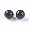 Natural Black Onyx Beads, Half Drilled, Dyed & Heated, Round, 5mm, Hole: 1mm