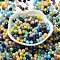 Glass Beads, Faceted, Rondelle, Sky Blue, 6x5mm, Hole: 1mm, about 280pcs/60g