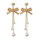 Brass Bowknot Dangle Stud Earrings&nbsp;EJEW-TA00402-1