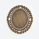 Tibetan Style Cabochon Connector Setting&nbsp;TIBEP-EA094YKG-AB-LF-2