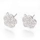 Brass Stud Earring Findings&nbsp;ZIRC-O034-18P-1