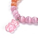 Bear Resin Stretch Charm Bracelets&nbsp;BJEW-JB06271-04-2