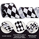 Polyester Rhombus Print Grosgrain Ribbon&nbsp;OCOR-WH0078-141B-4
