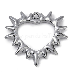 Rack Plating Alloy Pendants, Cadmium Free & Nickel Free & Lead Free, Heart, Gunmetal, 26.5x28.5x3.5mm, Hole: 1.8mm
