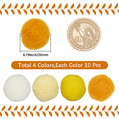 40Pcs 4 Colors Wool Felt Balls&nbsp;DIY-SC0029-40D