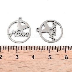 Non-Tarnish Mother's Day 201 Stainless Steel Pendants&nbsp;STAS-A090-22P