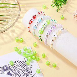 100Pcs 5 Colors Transparent Acrylic Beads&nbsp;TACR-TA0001-55A