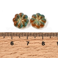 Baking Paint and Golden Metal Enlaced Glass Beads&nbsp;GL-CBA1477-13D