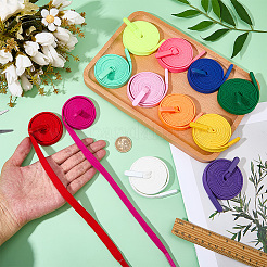 12Pcs 12 Colors Flat Fiber Replacement Drawstring Cords&nbsp;DIY-BC0017-46A