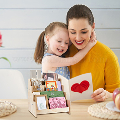 4-Tier Wood Display Riser Stands for Brochures&nbsp;ODIS-WH0001-94