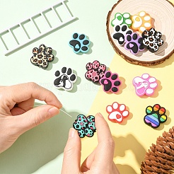 14Pcs 14 Styles Dog Paw Print Food Grade Eco-Friendly Silicone Beads&nbsp;SIL-YW0002-02