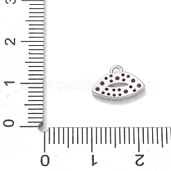 Brass Micro Pave Medium Violet Red Cubic Zirconia Charms&nbsp;CU-CBAEC29-03P
