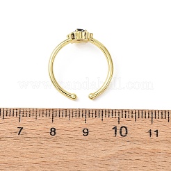 Brass Micro Pave Cubic Zirconia Cuff Open Rings&nbsp;RJEW-Z126-01G