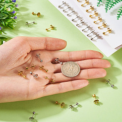 32Pcs 8 Styles 304 Stainless Steel Stud Earring Findings&nbsp;STAS-TA0002-97