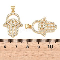 Brass Micro Pave Clear Cubic Zirconia Pendants&nbsp;KK-L275-51G-02