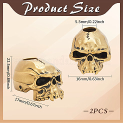 2Pcs Brass European Beads&nbsp;KK-PH0013-56AG