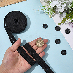 5M Flat Elastic Cord/Bands with Buttonhole&nbsp;DIY-CY0002-13B