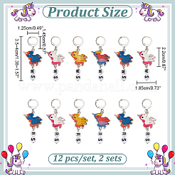 Alloy Enamel & Acrylic Pendant Locking Stitch Markers&nbsp;HJEW-AB00110
