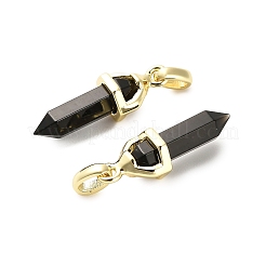 Natural Obsidian Double Terminal Pointed Pendant&nbsp;G-H097-01G-07