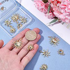 12Pcs 4 Styles Brass Pendants&nbsp;KK-BBC0024-83
