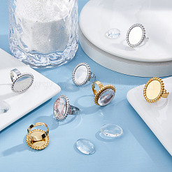 DIY Oval Finger Ring Making Kits&nbsp;DIY-DC0004-19