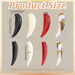 40Pcs 4 Colors Acrylic Pendants&nbsp;FIND-GA0008-65