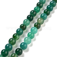 Natural Green Onyx Agate Dyed & Heated Round Bead Strands&nbsp;G-P070-19-8mm