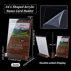 Rectangle Acrylic Table Card Stands Display Holder&nbsp;ODIS-WH0081-19
