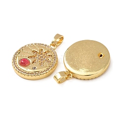 Brass Micro Pave Rhinestone Pendants&nbsp;KK-Z161-02G