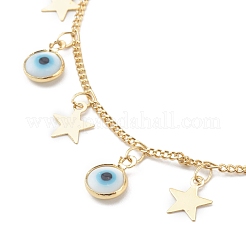 Glass Evil Eye Charm Bracelets&nbsp;BJEW-JB06061