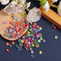 1000Pcs 10 Style Transparent Frosted Acrylic Beads&nbsp;OACR-SZ0001-13