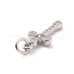 Brass Micro Pave Cubic Zirconia Pendants&nbsp;KK-C012-49P