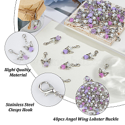40Pcs 4 Styles Angel Glass Pearl & Acrylic Pendant Decoration&nbsp;HJEW-FH00075