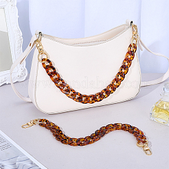 2Pcs Leopard Print Pattern Resin Bag Handles&nbsp;PURS-PH0001-39