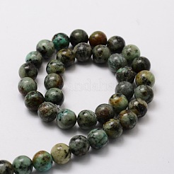 Natural African Turquoise(Jasper) Round Beads Strands&nbsp;X-G-E329-8mm-41