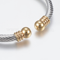 304 Stainless Steel Torque Bangles&nbsp;BJEW-G584-05A
