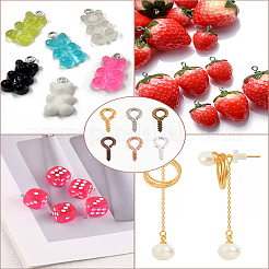 480Pcs 6 Colors Iron Screw Eye Pin Peg Bails&nbsp;IFIN-LP0001-47