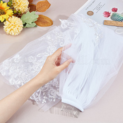Nylon Mesh Bridal Veils with Hair Comb&nbsp;AJEW-WH0258-993