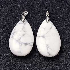 Natural Howlite Pendants&nbsp;G-D084-01P-B16