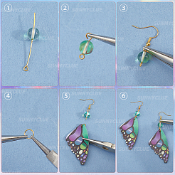 DIY Imitation Leather & Synthetic Moonstone Butterfly Dangle Earring Making Kits&nbsp;DIY-SC0026-33