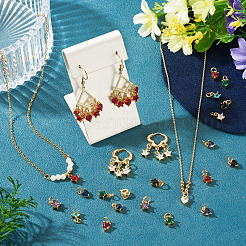 12Pcs 2 Styles Brass Micro Pave Cubic Zirconia Charms&nbsp;KK-TA0008-70E