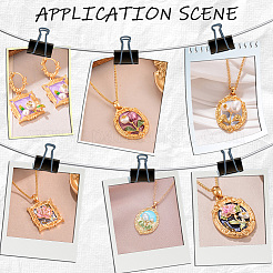 4Pcs Brass Pendant Cabochon Settings&nbsp;KK-BBC0020-14