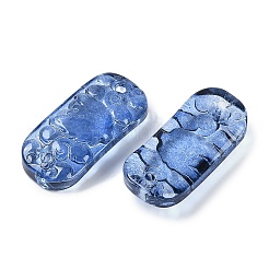 Spray Painted Transparent Glass Connector Charms&nbsp;GLAA-H035-06D