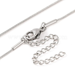 201 Stainless Steel Round Snake Chain Necklaces for Women&nbsp;NJEW-G140-06A-P-1