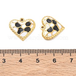 Football Pattern 304 Stainless Steel Enamel Pendants&nbsp;STAS-Q119-09G-05